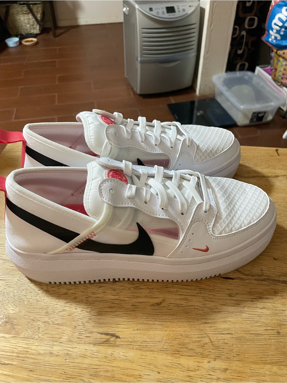 Nike Court Vision Alta TXT sneaker White Black Sea Coral Athletic SHOE Lace Up 9 - Picture 6 of 16